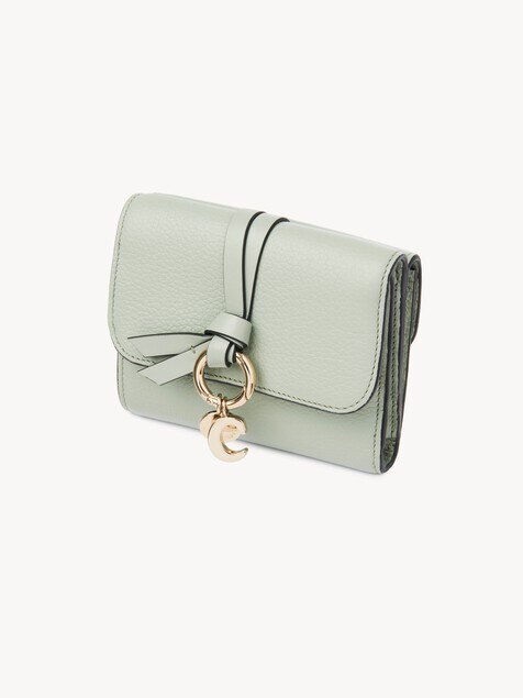 Small Alphabet tri-fold in grained leather