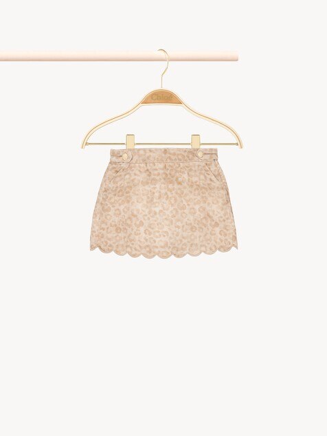 Kids' leopard-print short skirt