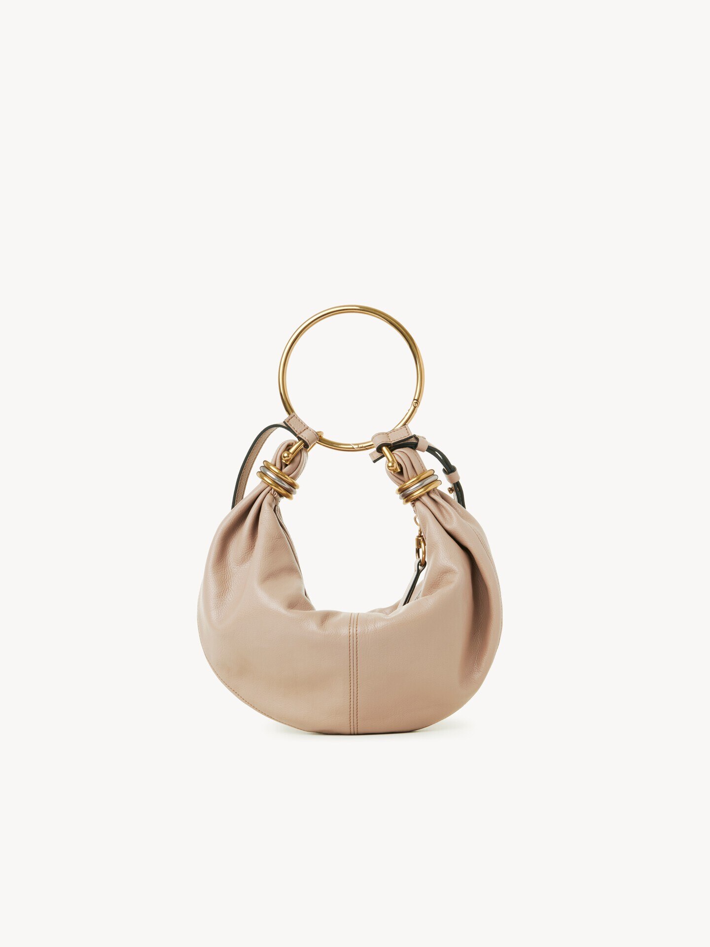 그레인드 가죽 스몰 Bracelet Hobo Bag - 6