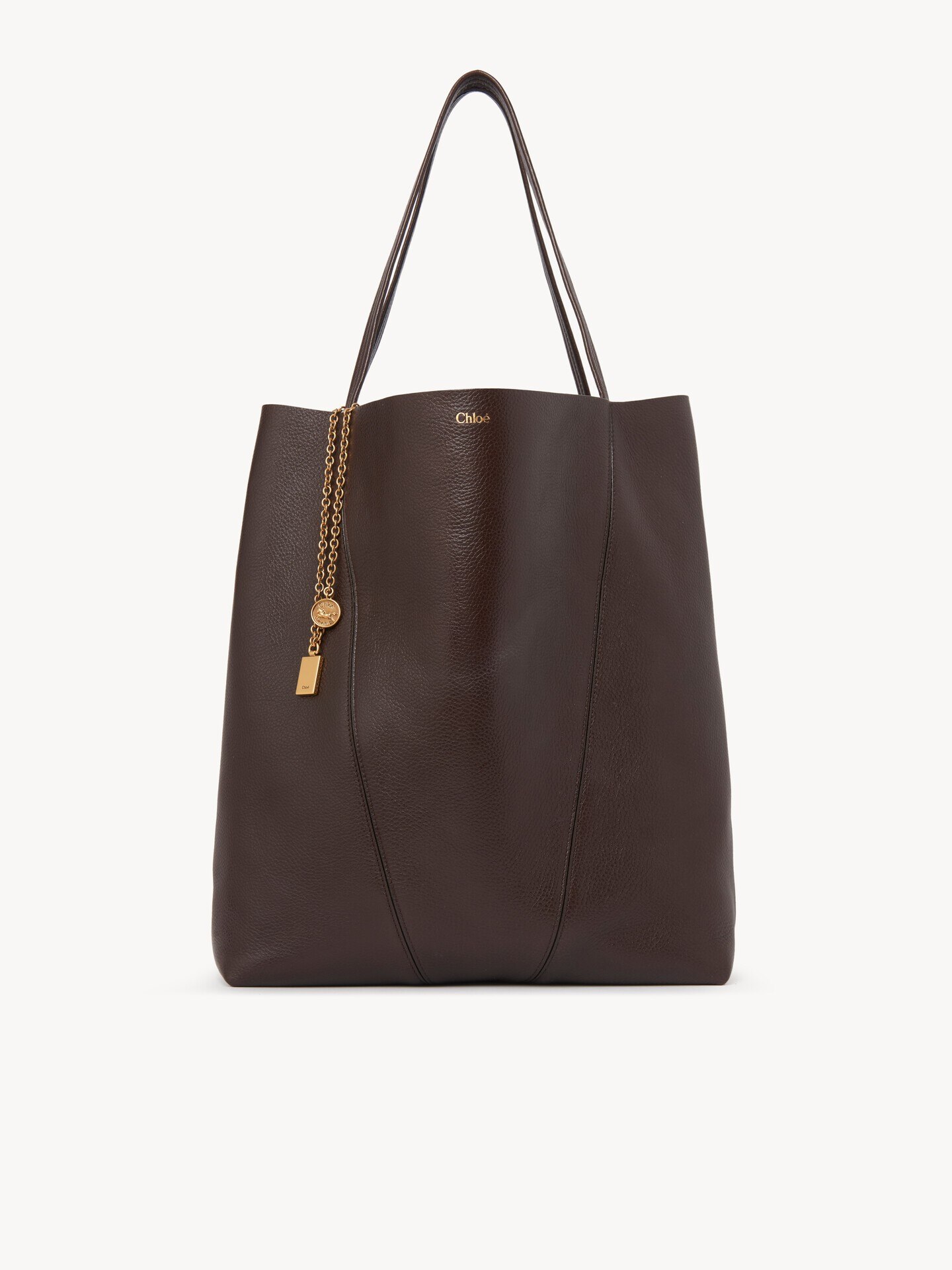 Large Chlo&eacute; Spin tote bag in grained leather - 1.0