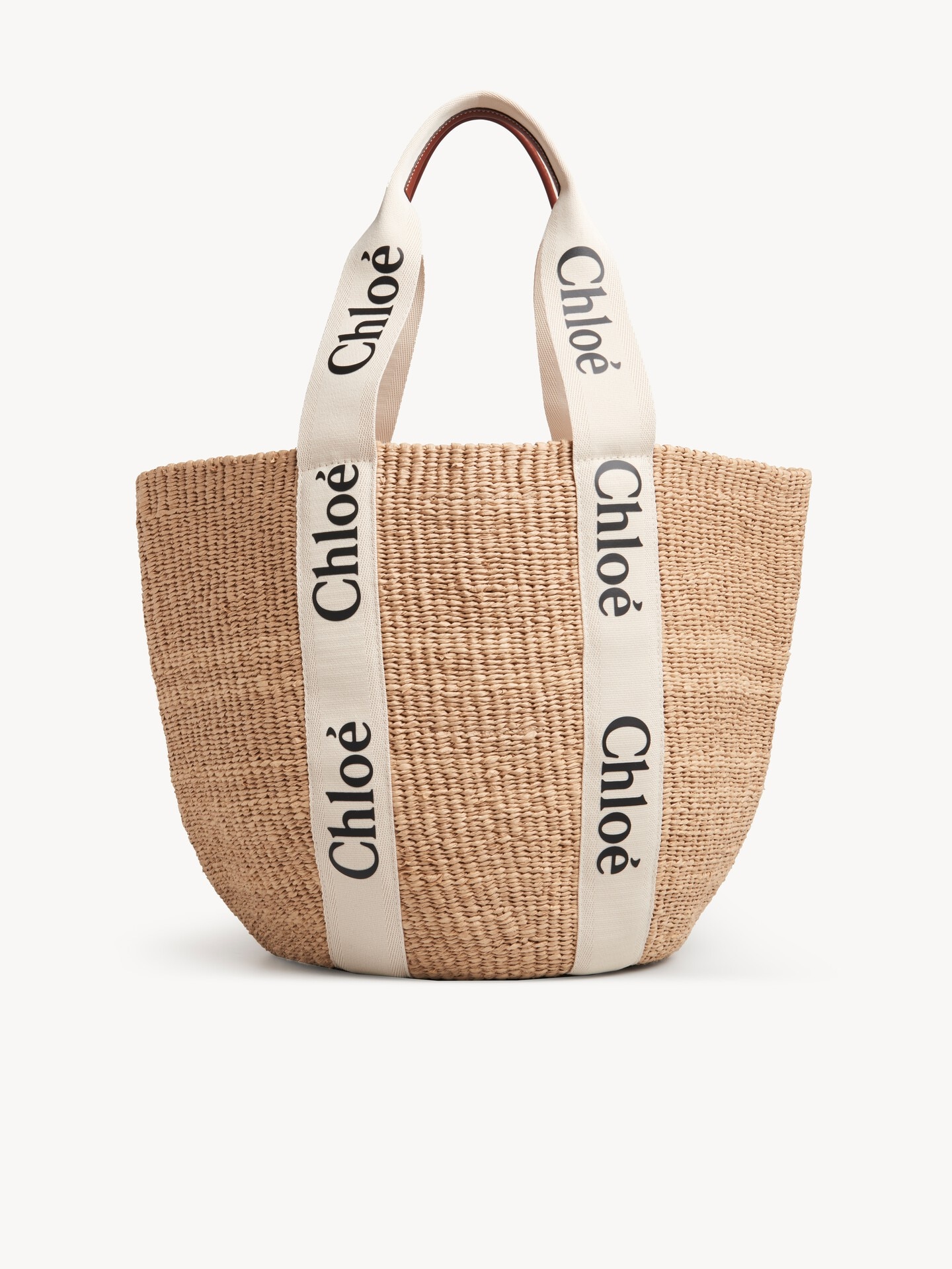 Chloé　バスケットバック新品未使用 天然繊維を使用したWoodyラージバスケットバッグ White - Chloé