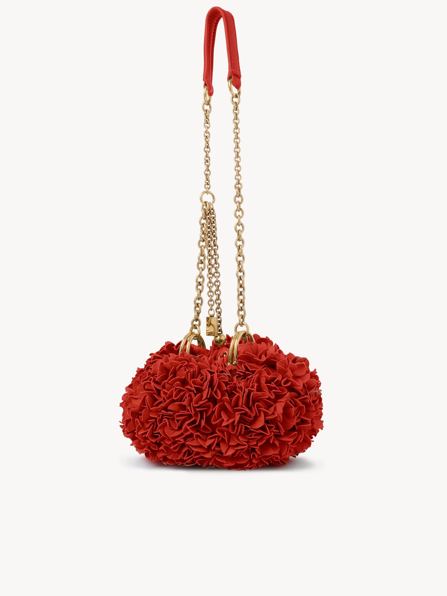 Chlo&eacute; Pliss&eacute; shoulder bag with chain in leather with flowers - 3