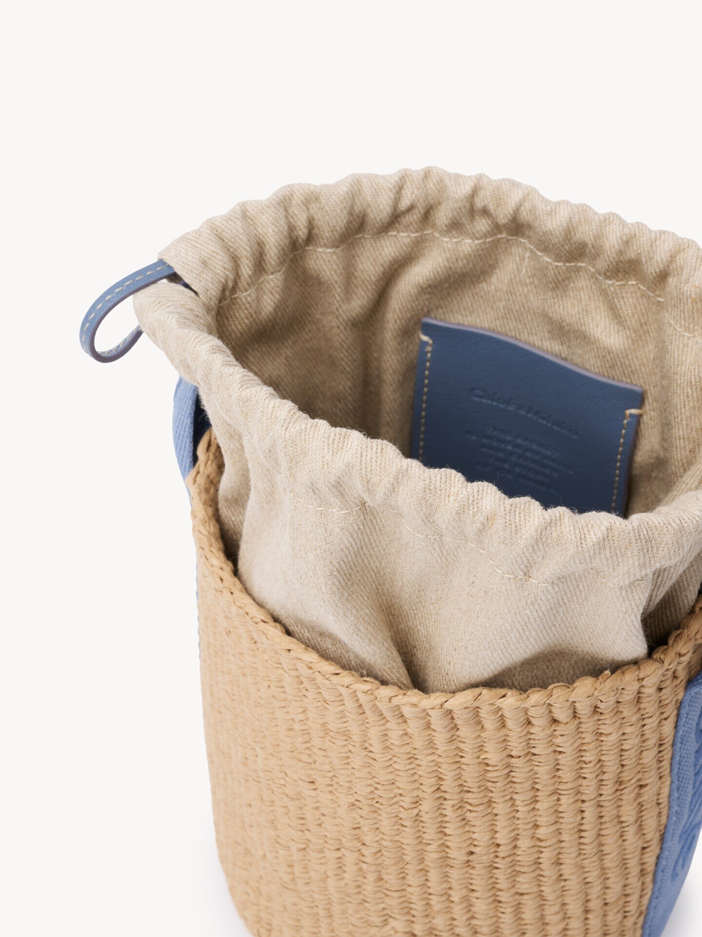 Bolso cesta peque&ntilde;o Woody de fibras naturales - 8