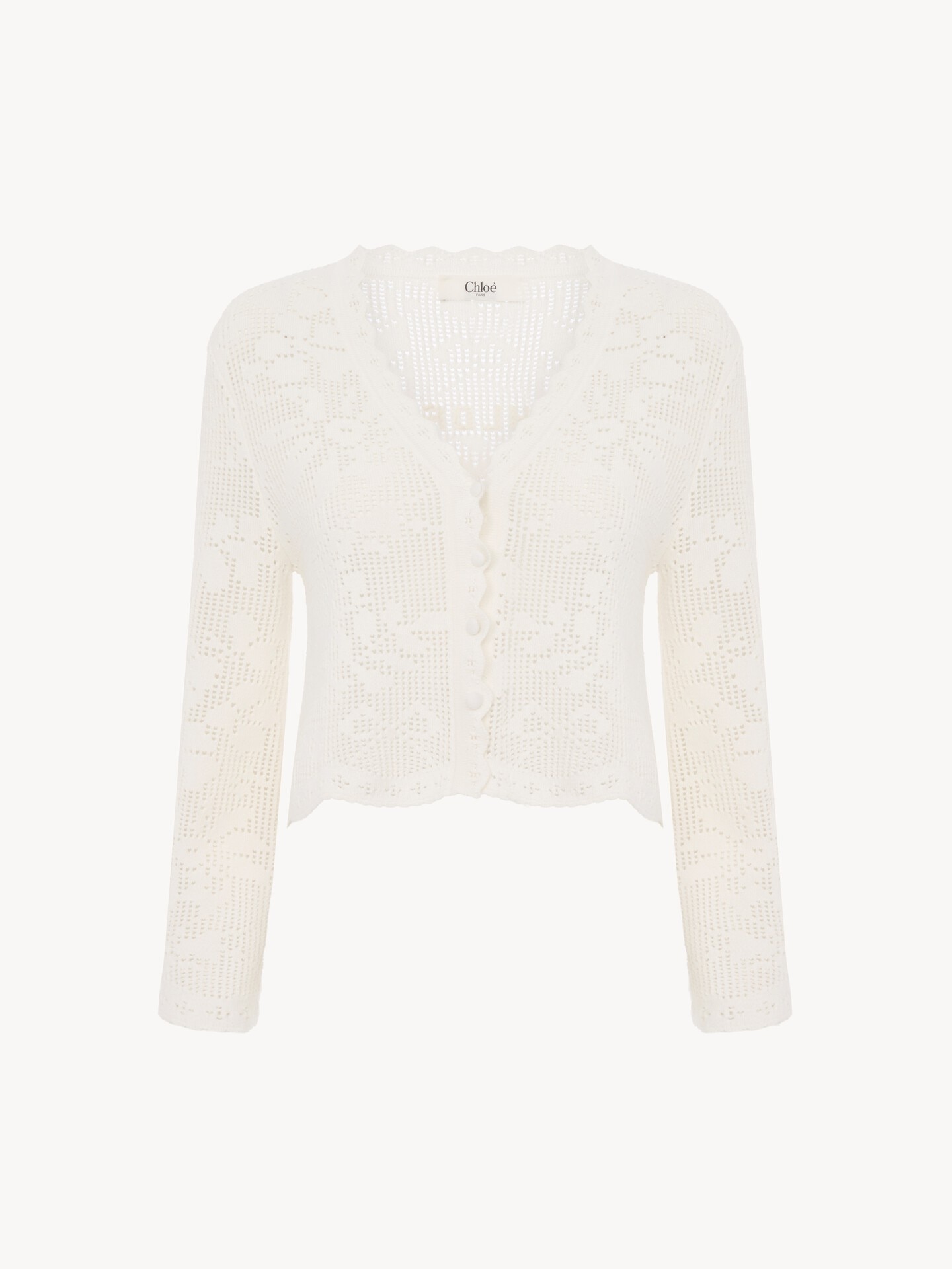 Cropped cardigan in a cotton knit - 2