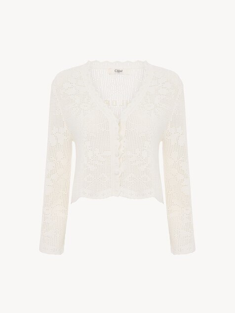 Cropped cardigan in a cotton knit