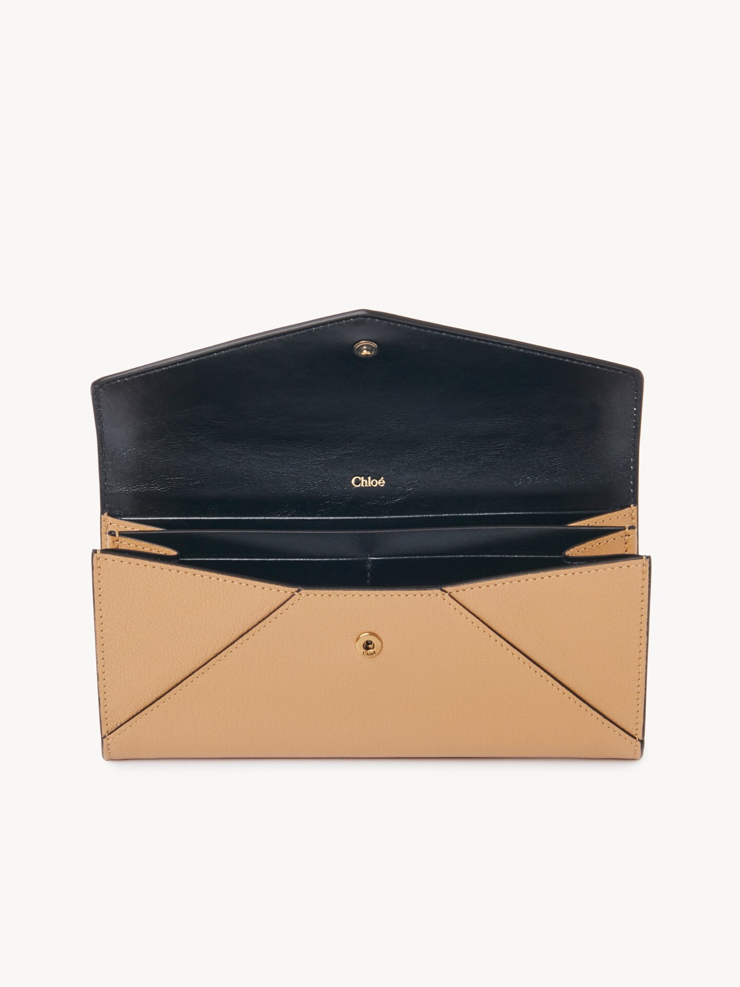 Envelope long wallet with flap in grained leather - 5