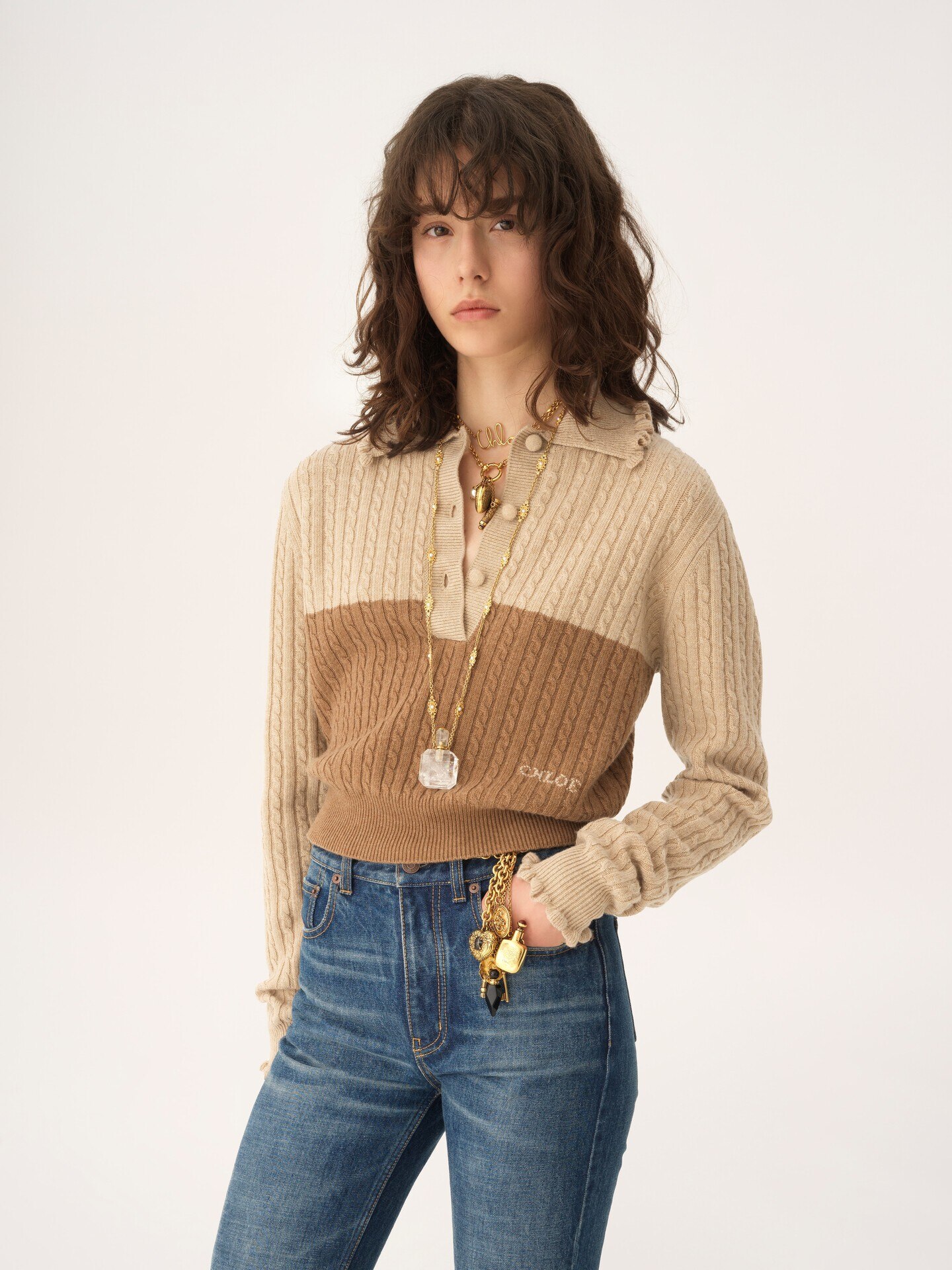Jersey con cuello de punto de lana y cachemira - 4