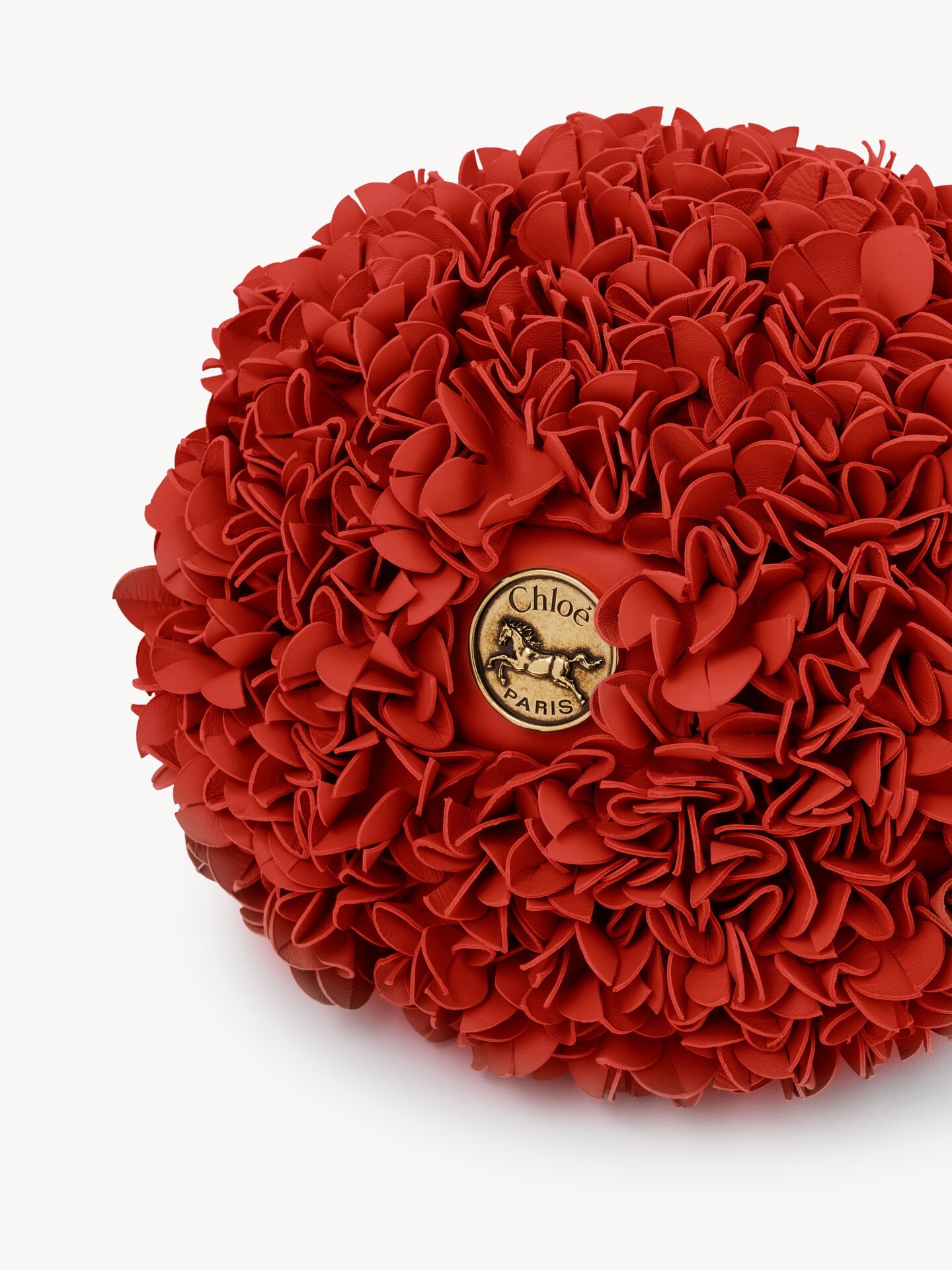 Chlo&eacute; Pliss&eacute; shoulder bag with chain in leather with flowers - 6