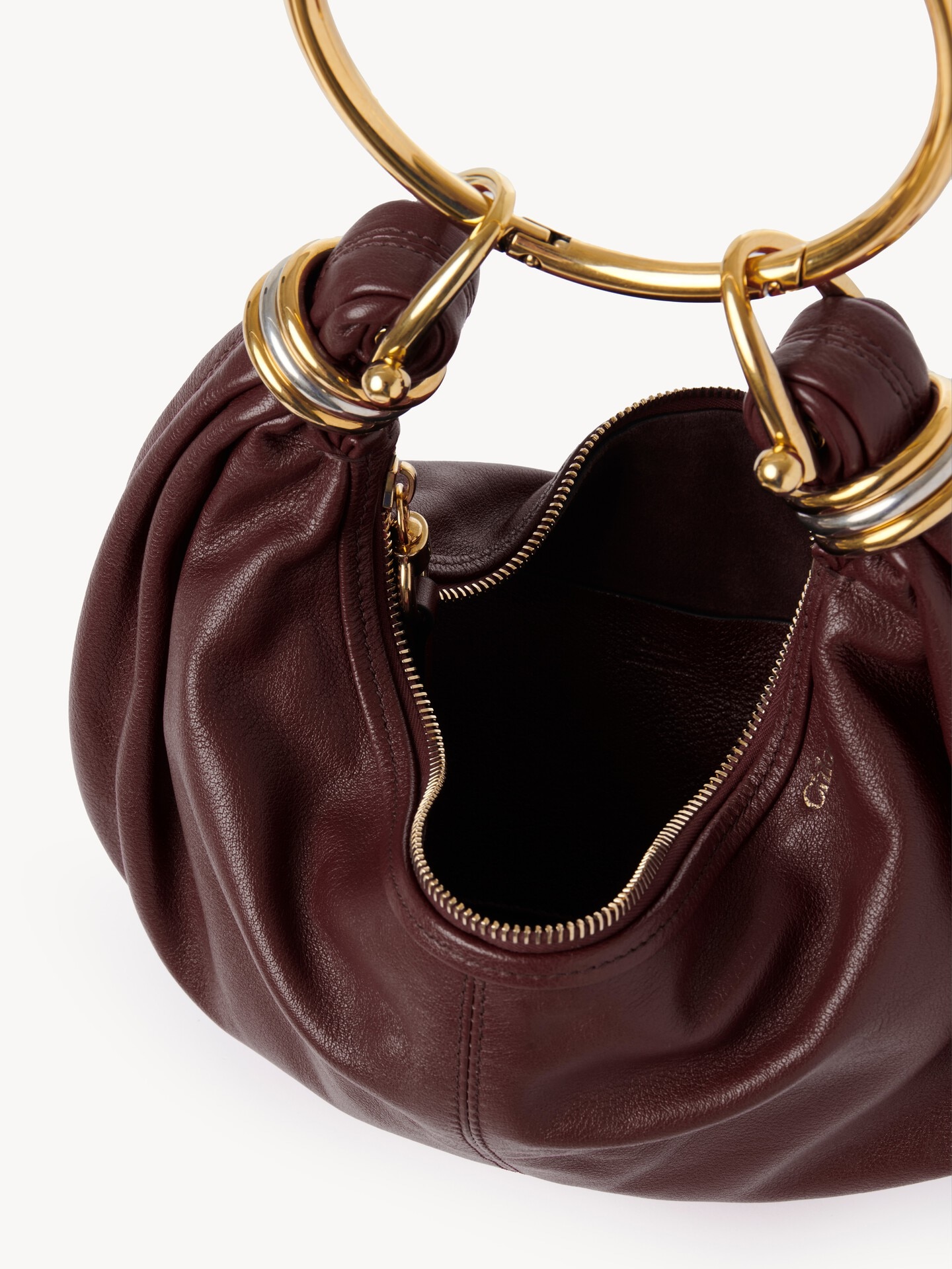 Bracelet Hobo bag piccola in pelle granata - 4.0