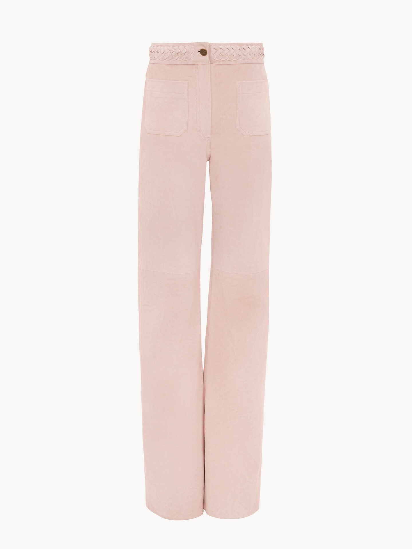 High-rise flared pants in suede - 1