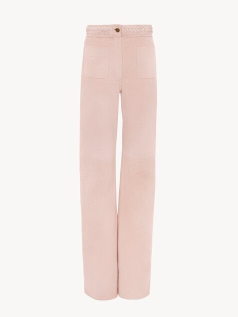 High-rise flared pants in suede