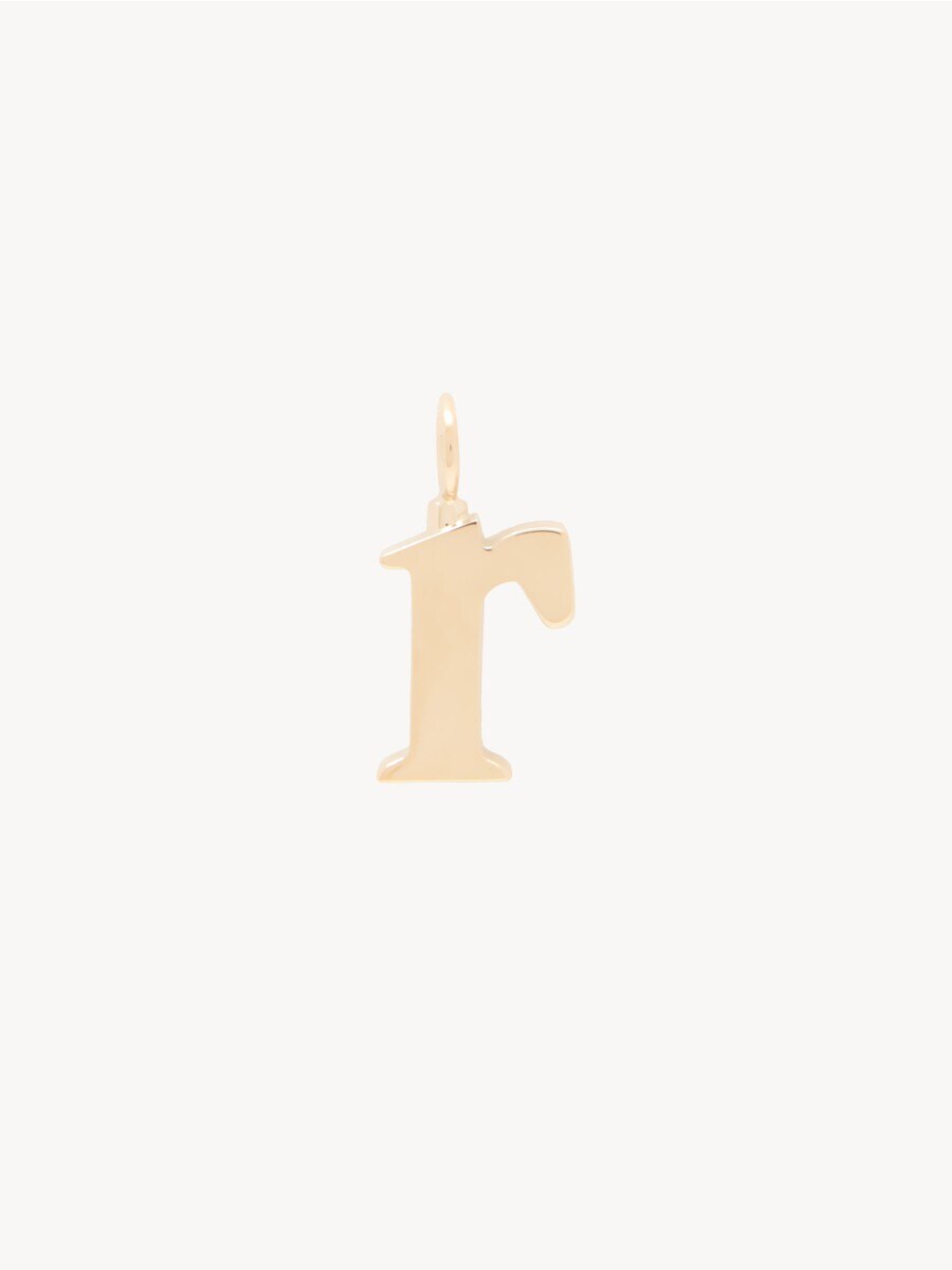 Alphabet letter R charm in brass - 2