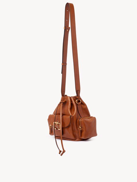 Sac seau Camera bag en cuir brillant