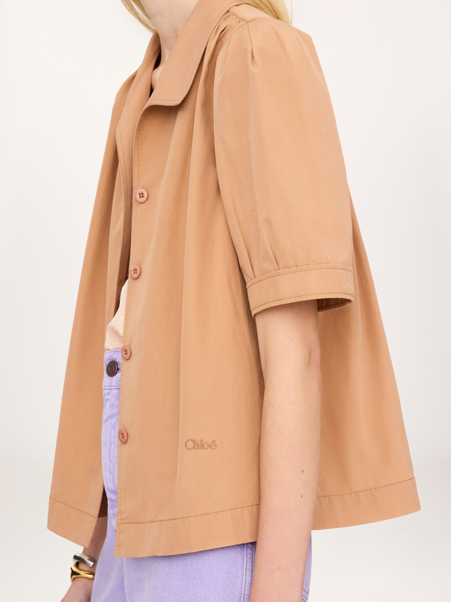 Chemise manches courtes en popeline de coton - 5