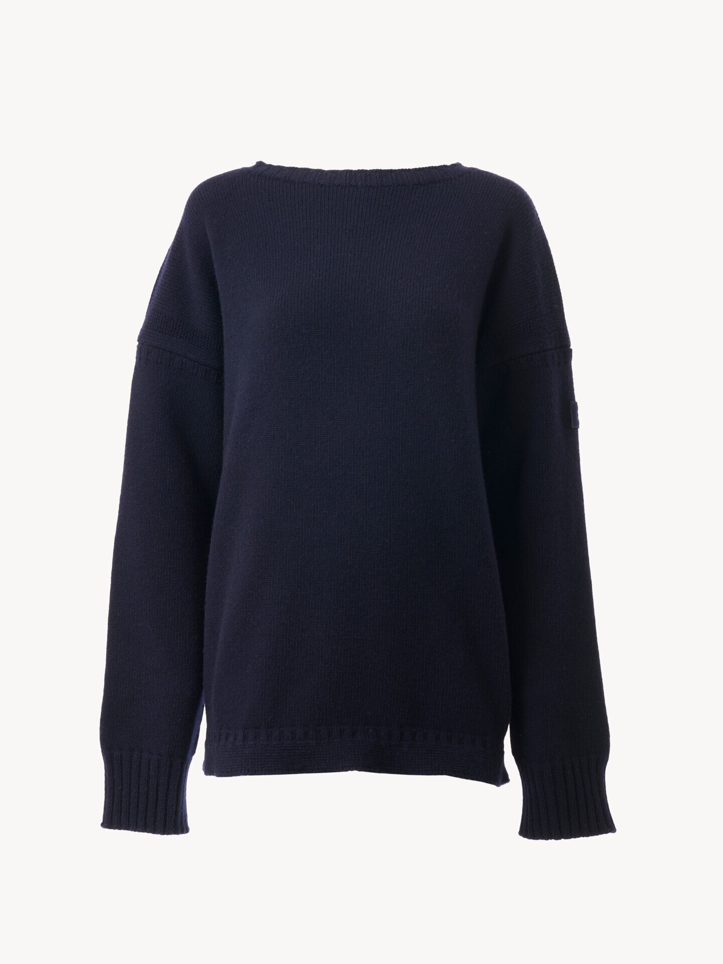 Pull en maille de laine et cachemire &agrave; logo - 1