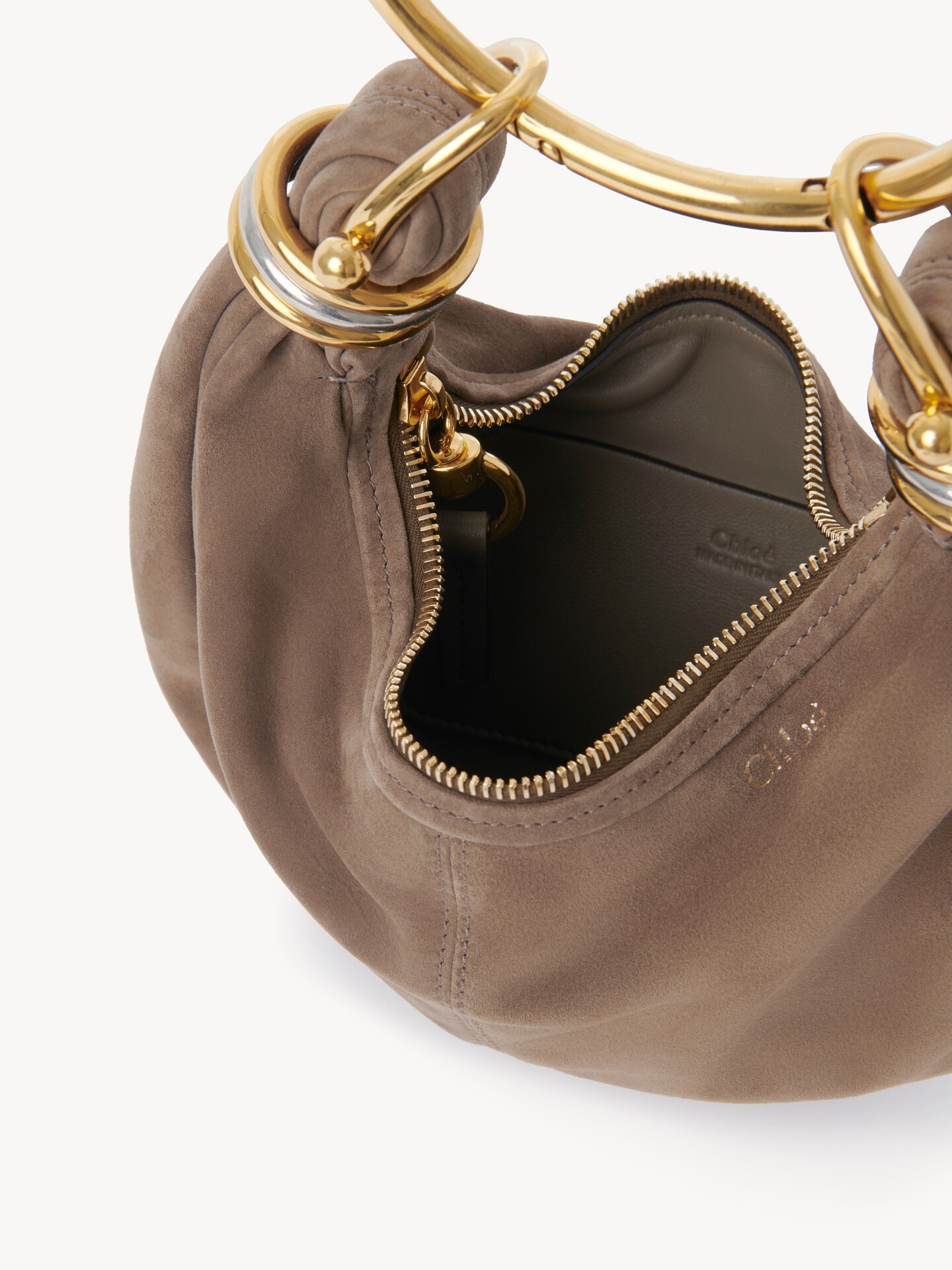Mini Bracelet Hobo bag in suede leather - 7