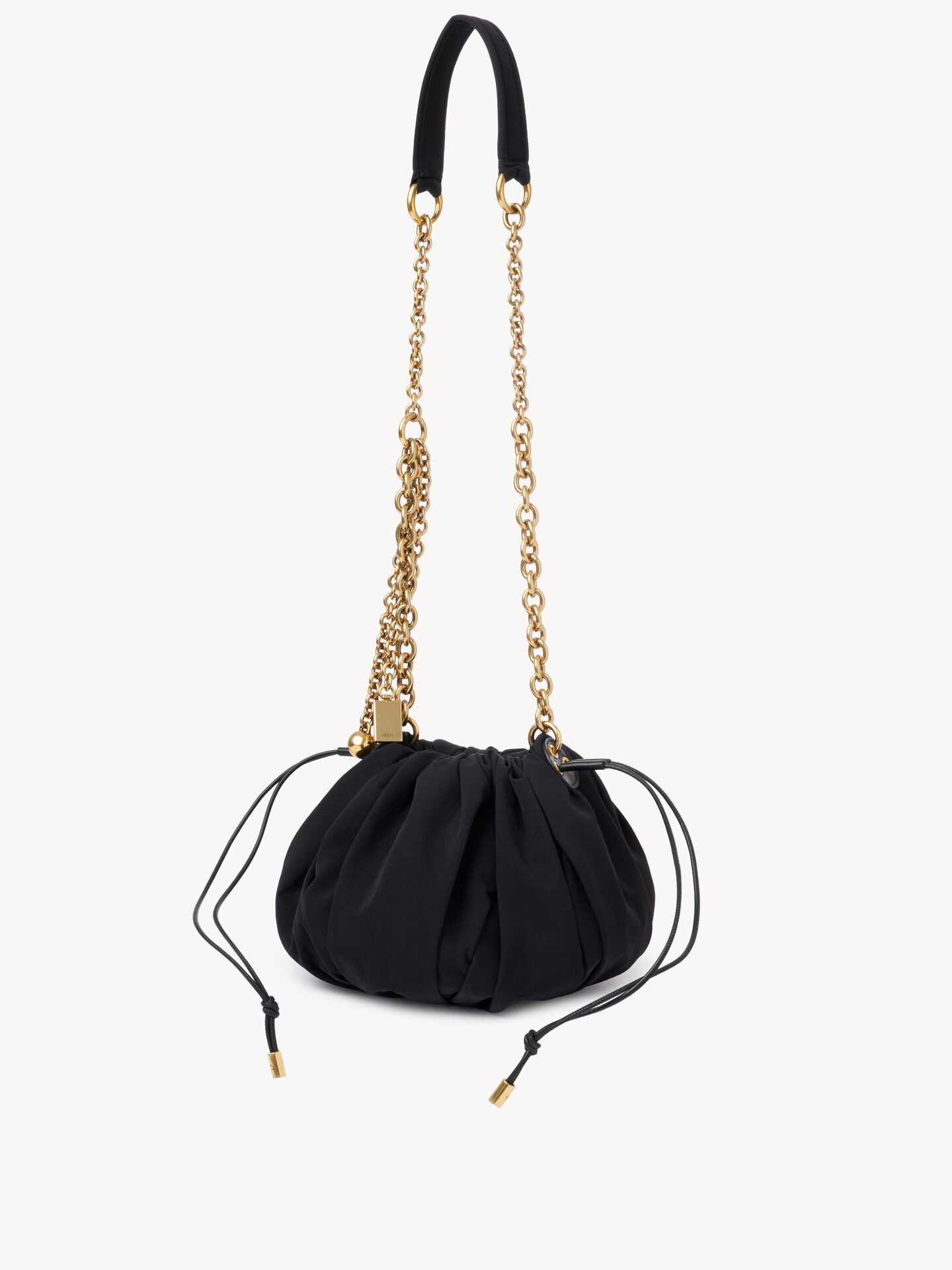 Chlo&eacute; Pliss&eacute; shoulder bag with chain in nylon - 3.0
