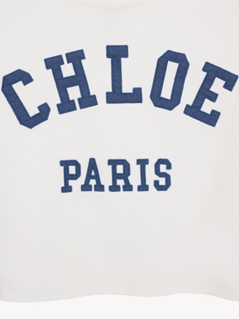 Camiseta cropped con logotipo infantil