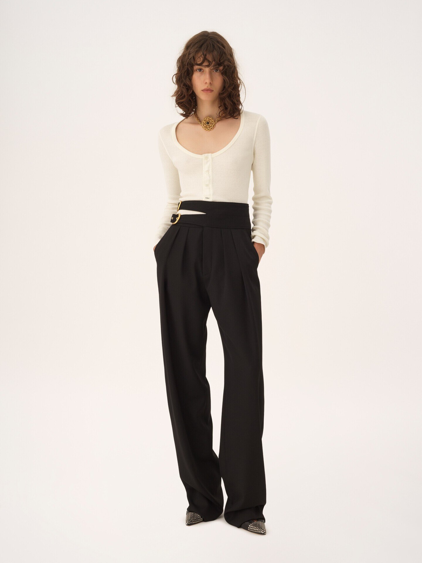 Top henley &eacute;chancr&eacute; en jersey de coton - 3