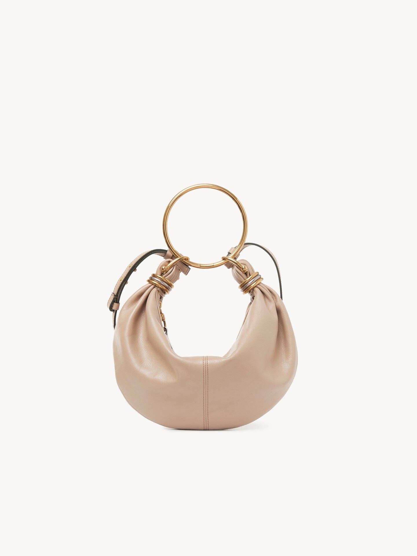 Small Bracelet Hobo bag in grained leather - 2