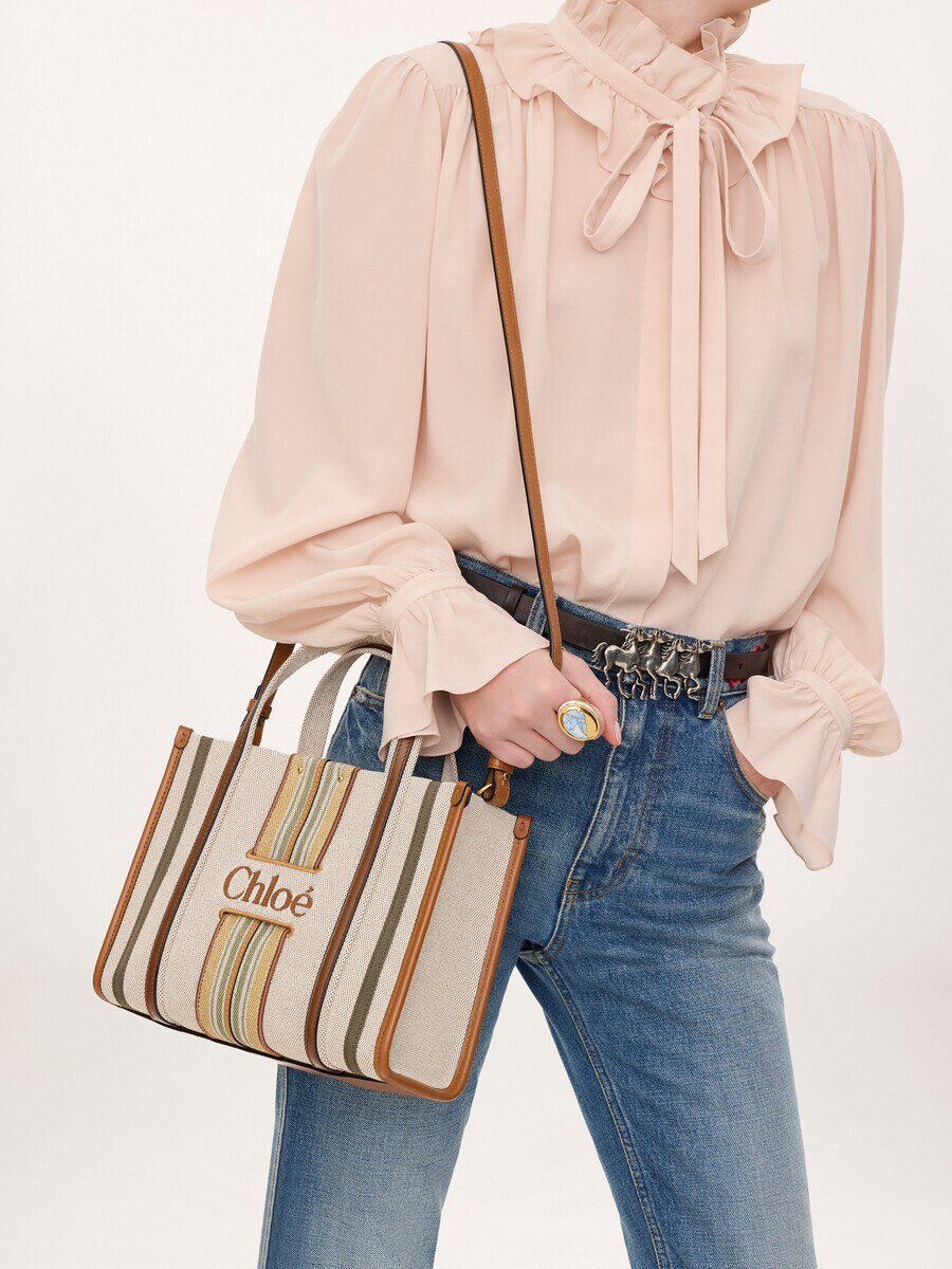 Small Woody Loop tote bag in canvas - 8