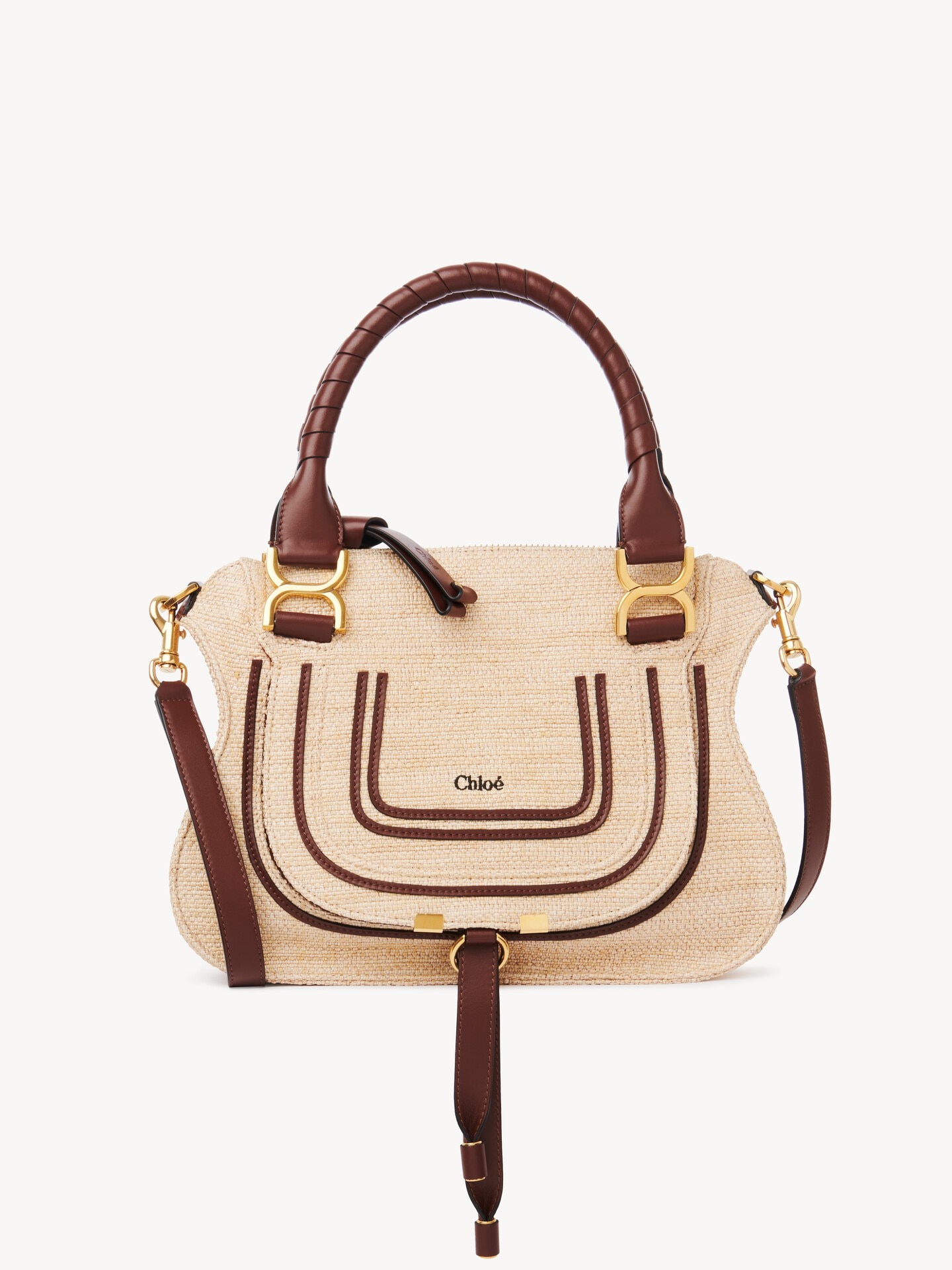 Small Marcie bag in raffia-effect fibers - 1
