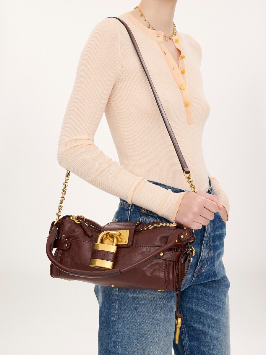 Small Paddington bag with strap in grained leather - 2