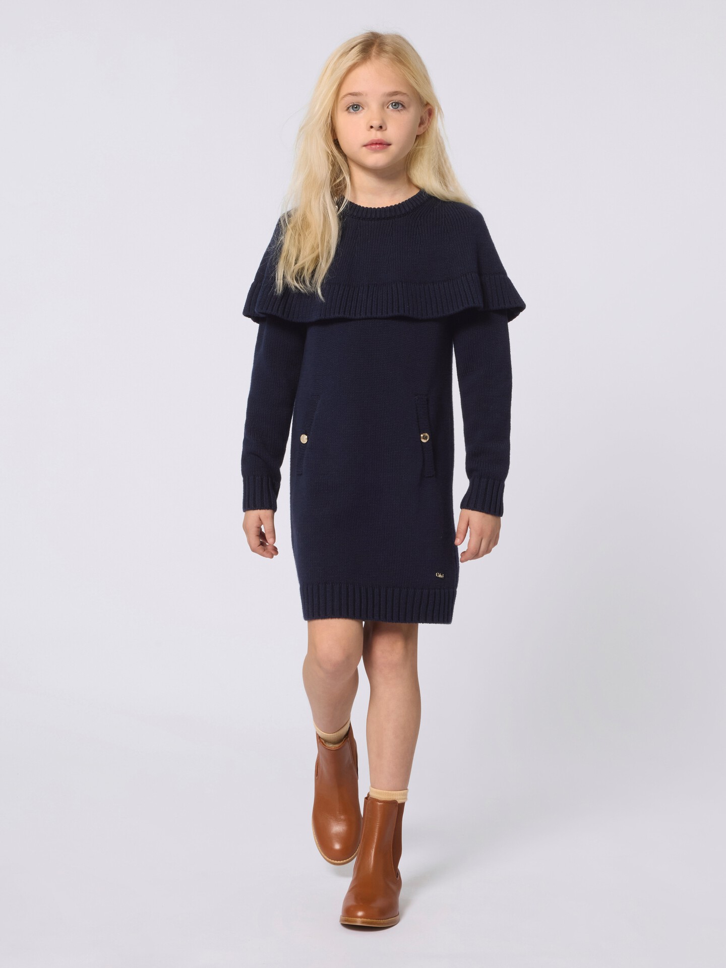 Kids' long-sleeve cape dress - 5