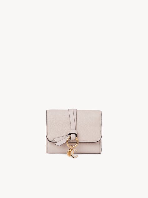 Small Alphabet tri-fold in grained leather