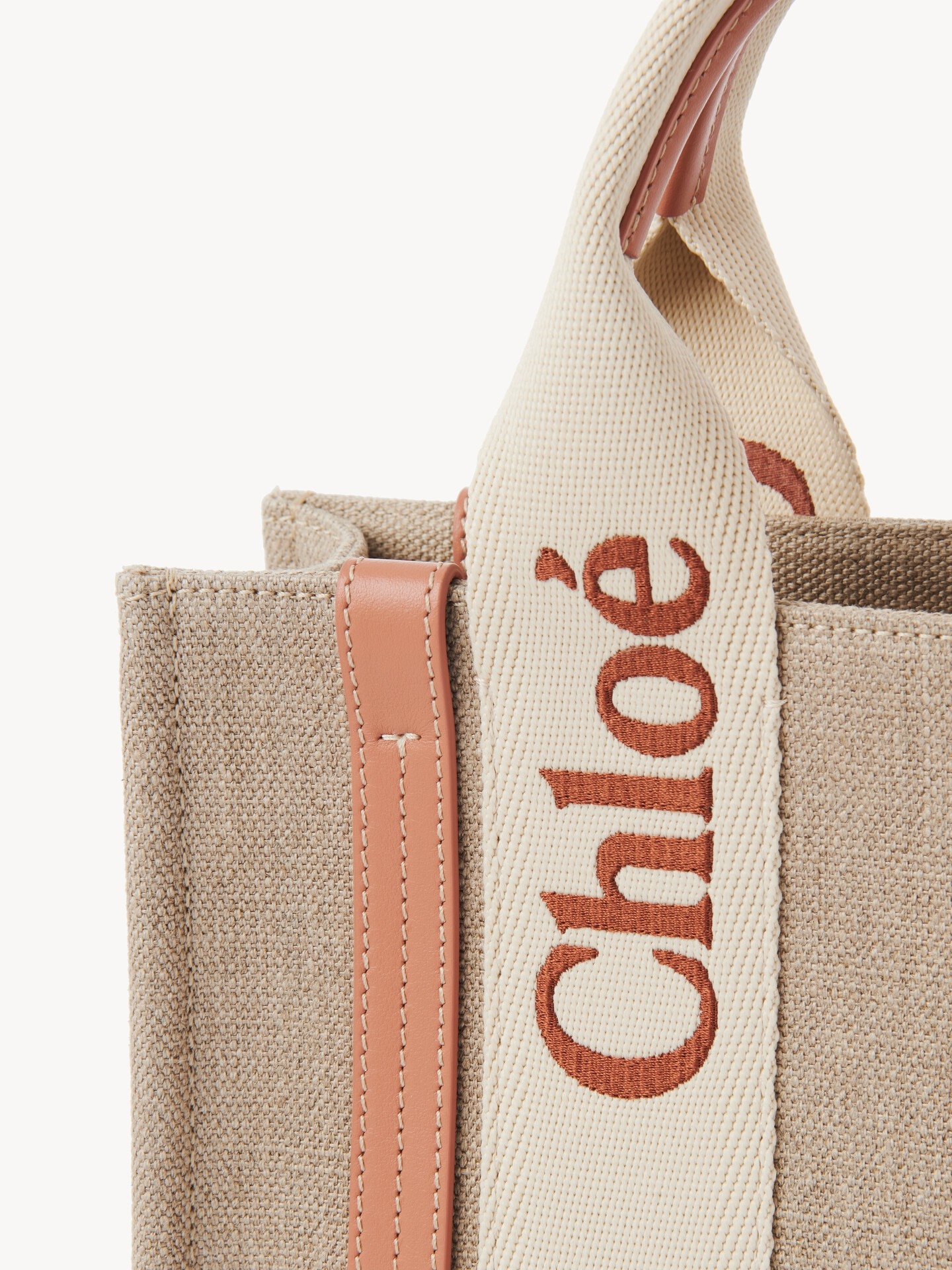 Petit sac cabas Woody en toile de lin - 9
