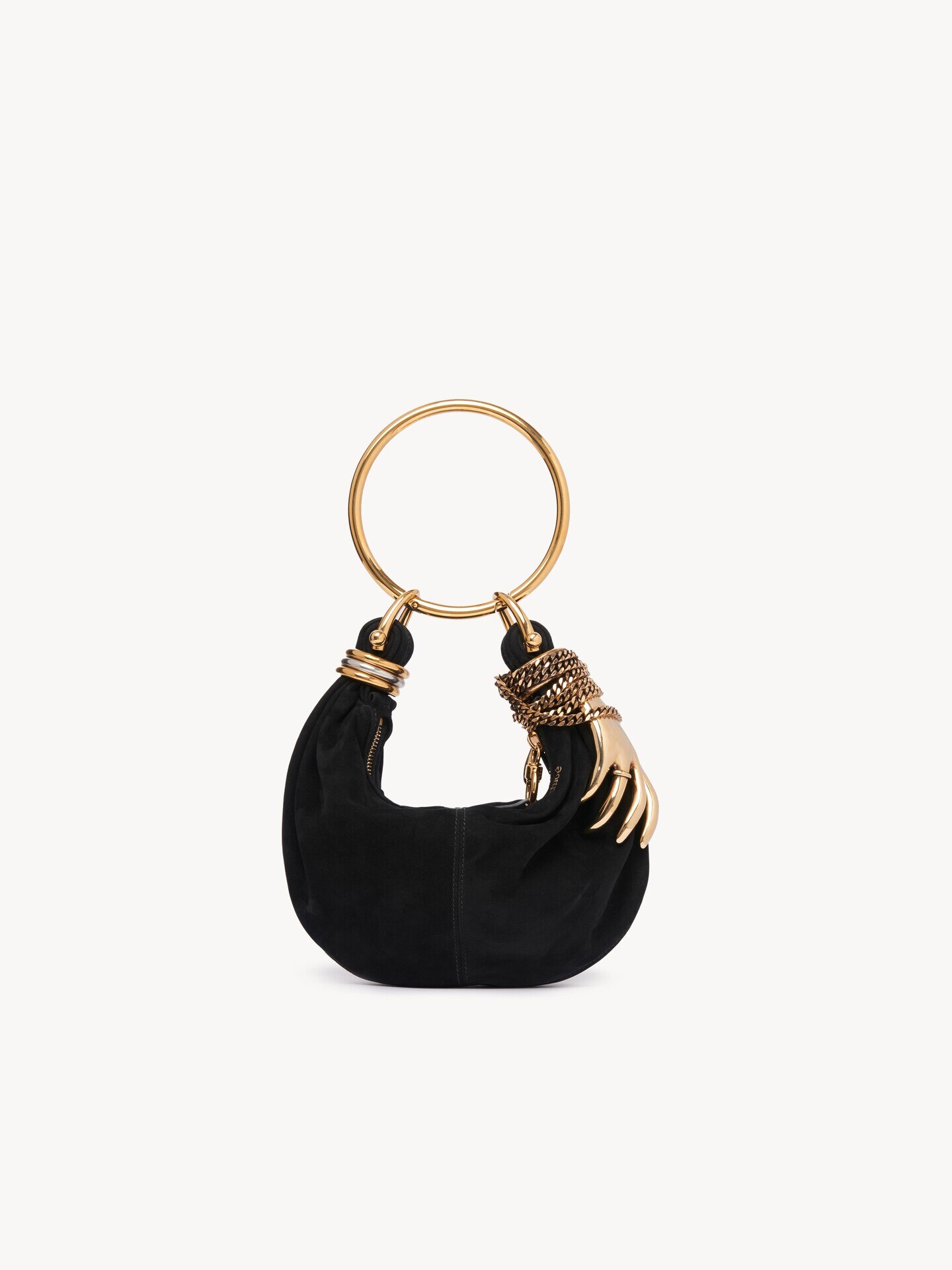 Mini Bracelet Hobo bag in suede leather - 1.0