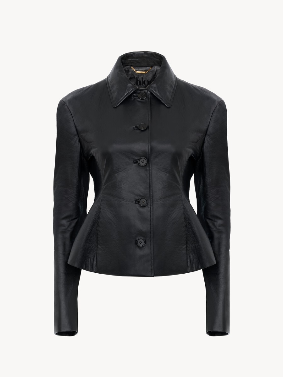 K&ouml;rperbetonte Jacke aus Leder - 2