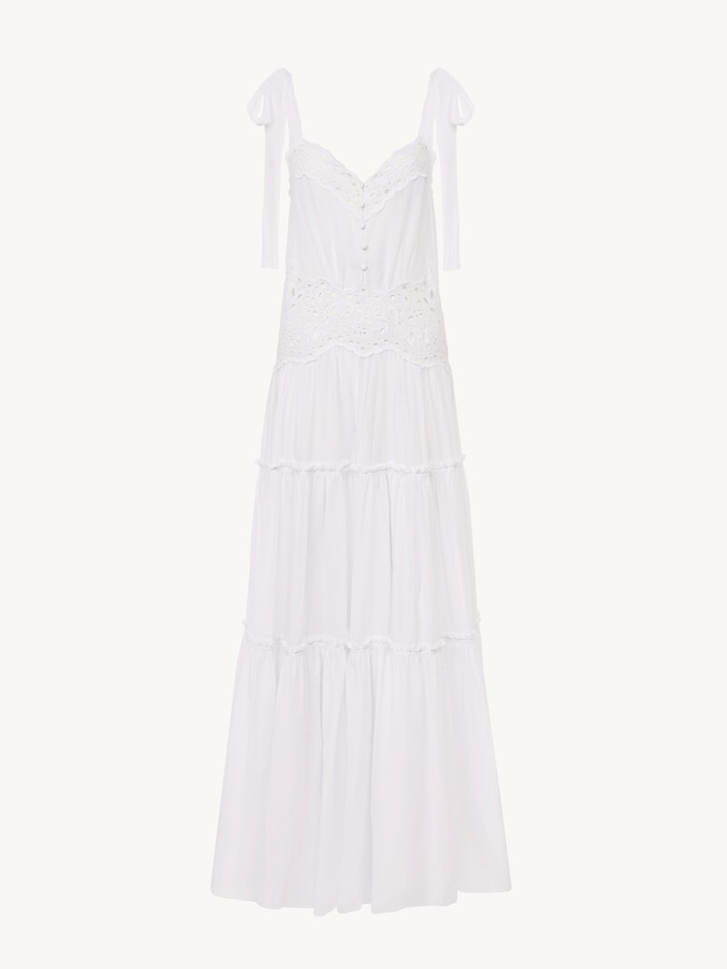 Tiered long dress in cotton voile by Chloé