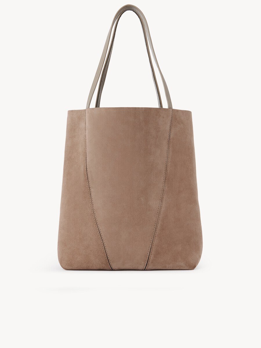 Large Chlo&eacute; Spin tote bag in suede leather - 5