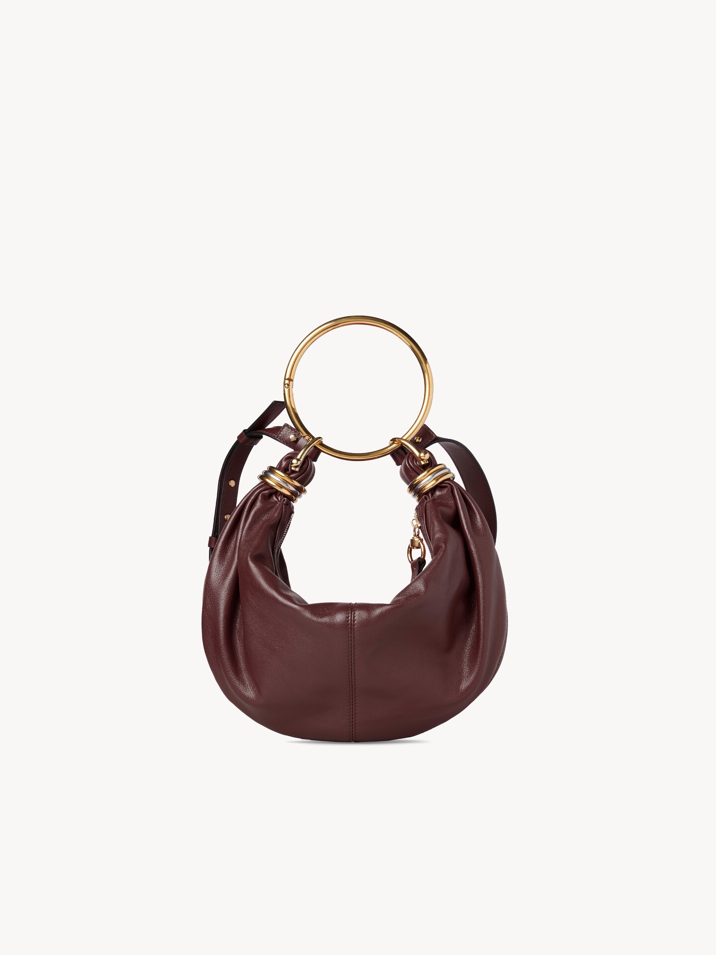 Small Bracelet Hobo bag in grained leather - 2