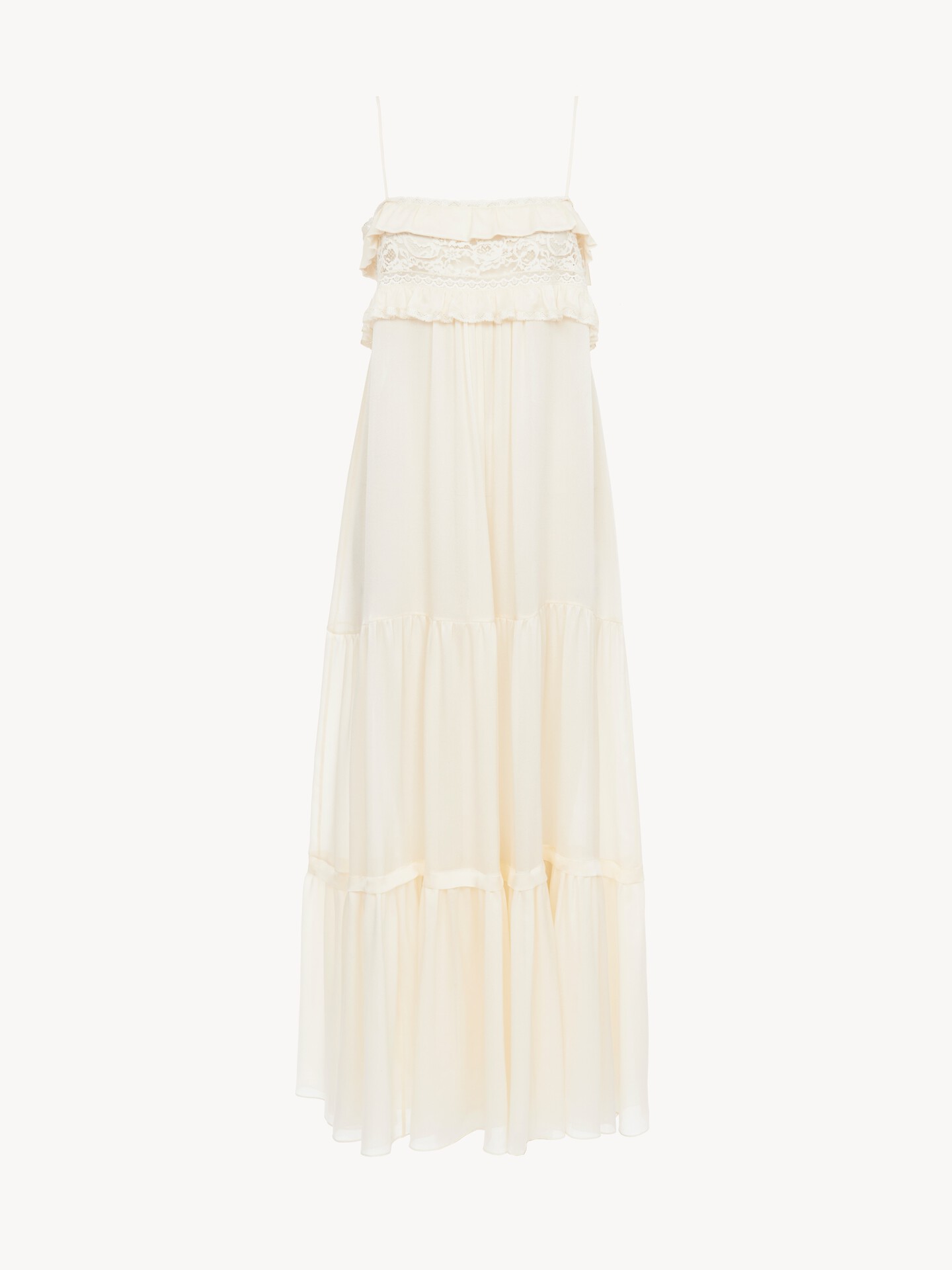 Sleeveless long dress in silk charmeuse - 2
