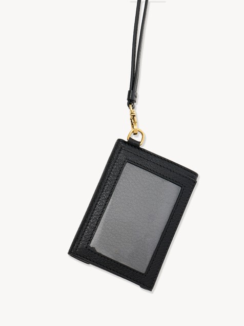 Envelope badge holder in grained leather