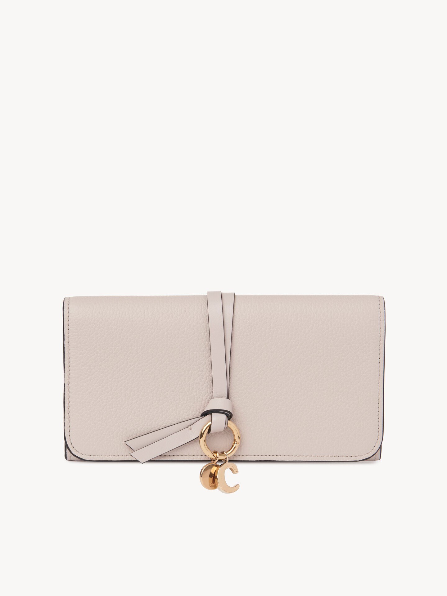 Alphabet wallet with flap in grained leather - 2
