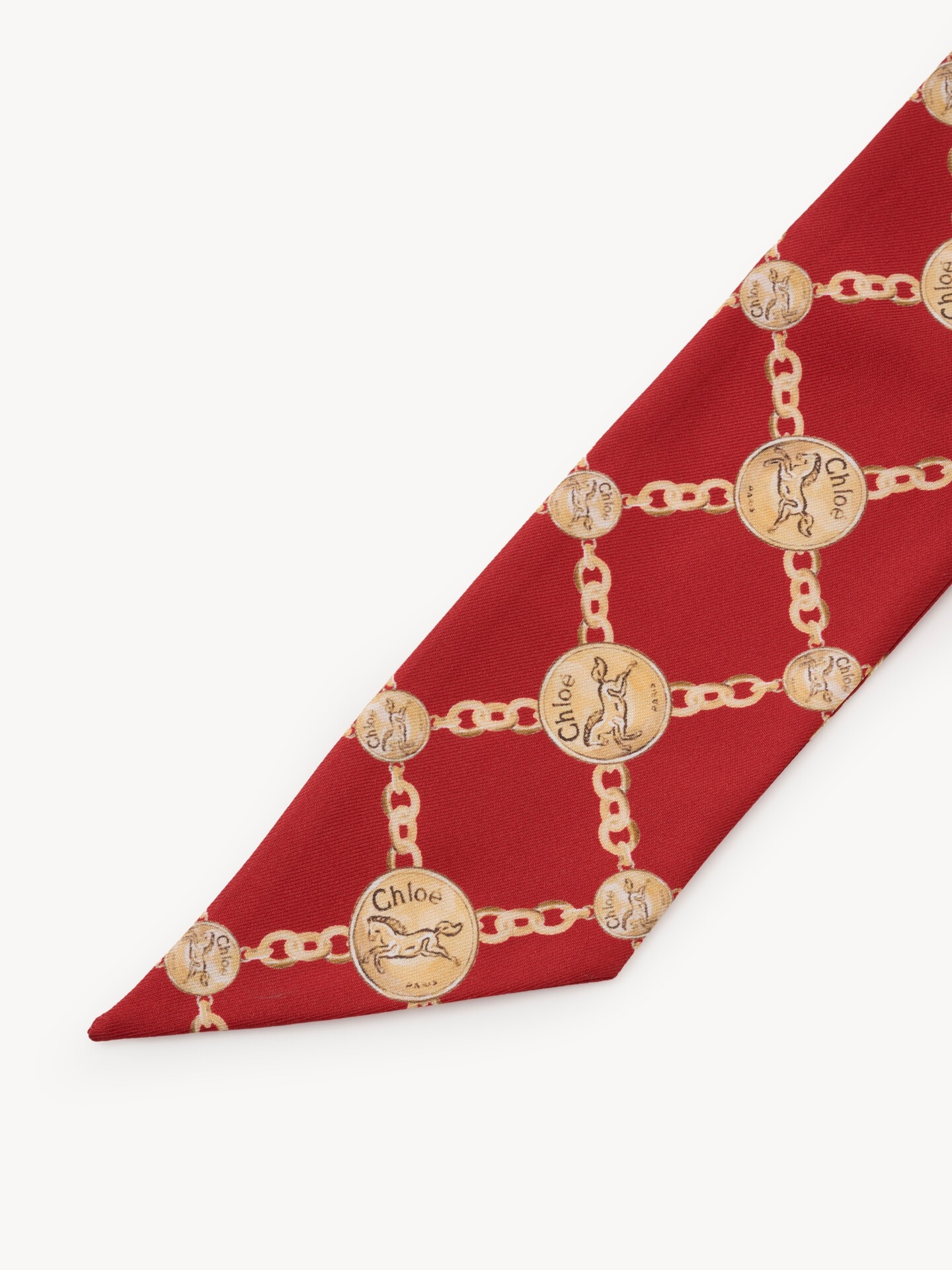 The Chlo&eacute; Horse Medal bandeau scarf in silk twill - 4