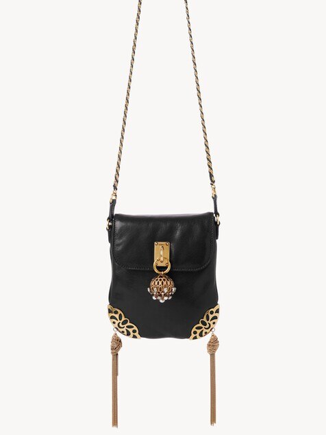 Bolso con solapa de cadena Ch&acirc;teau Treasures de cuero granulado