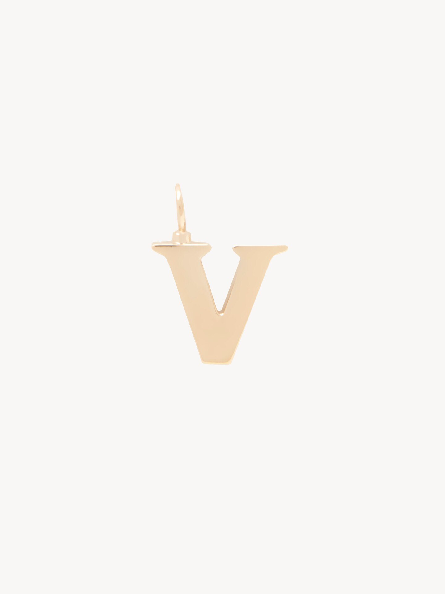 Alphabet letter V charm in brass - 2