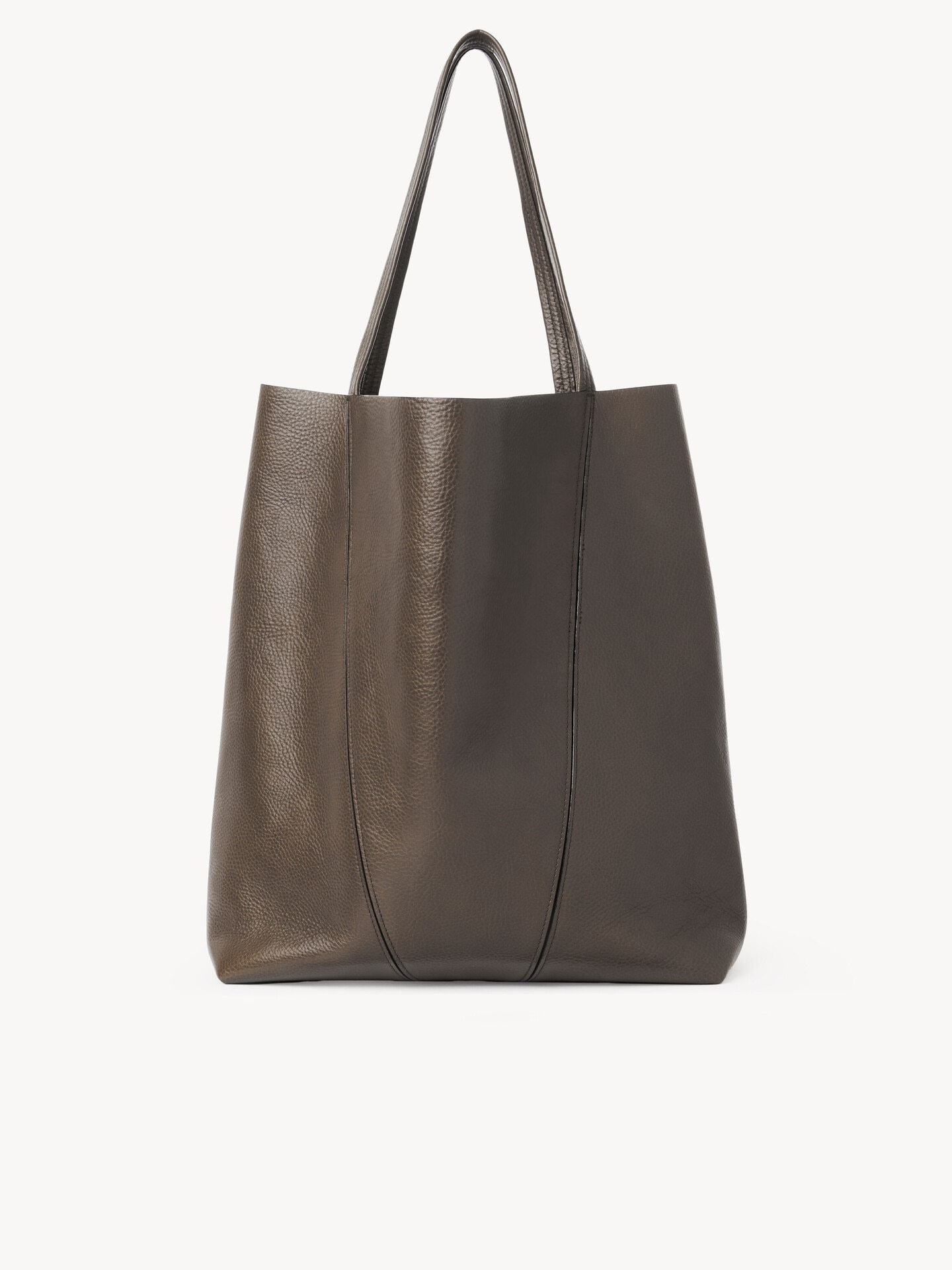 Large Chloé Spin tote bag in grained leather - 4
