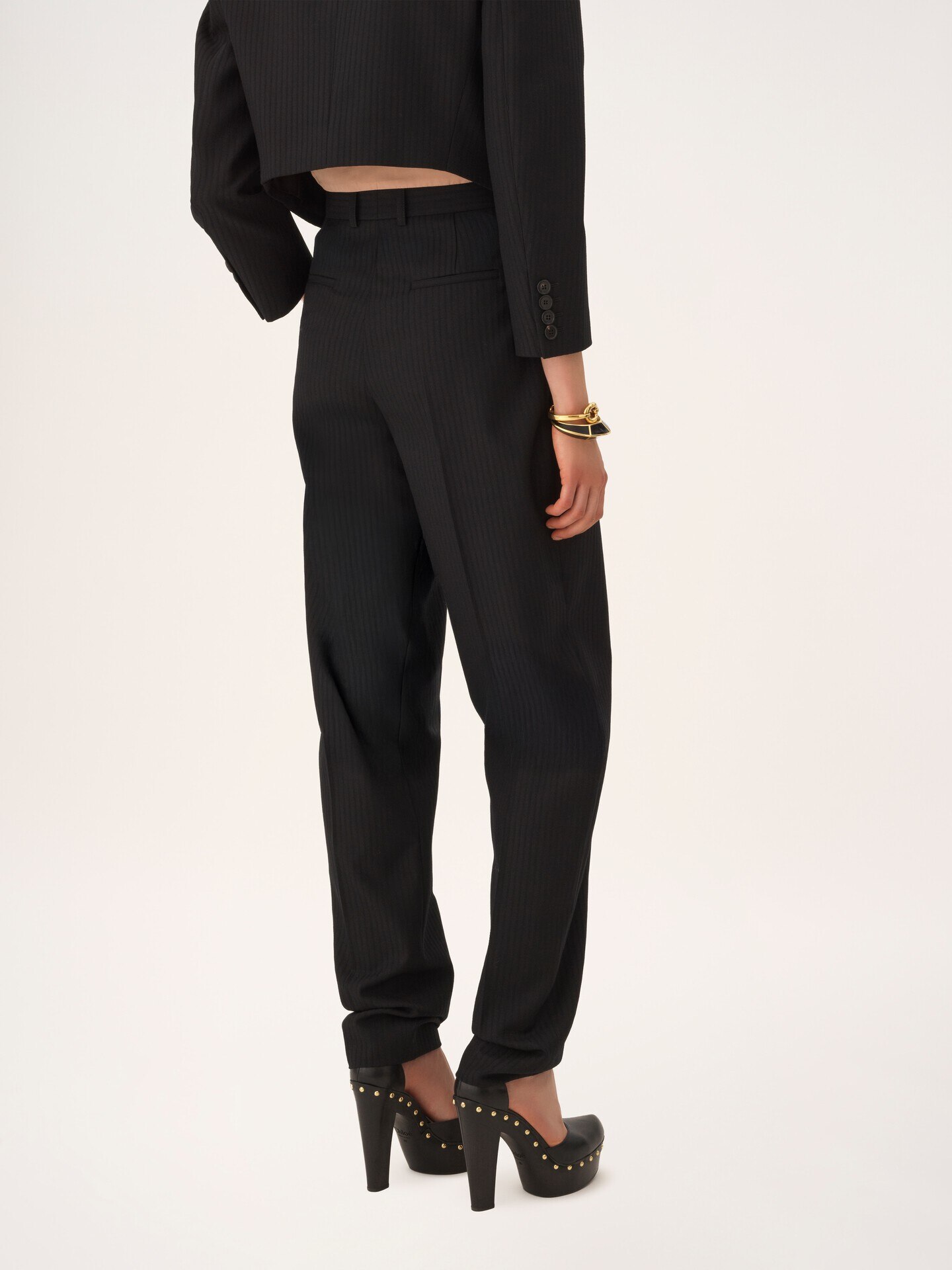 High-rise wide-leg pants in wool - 7