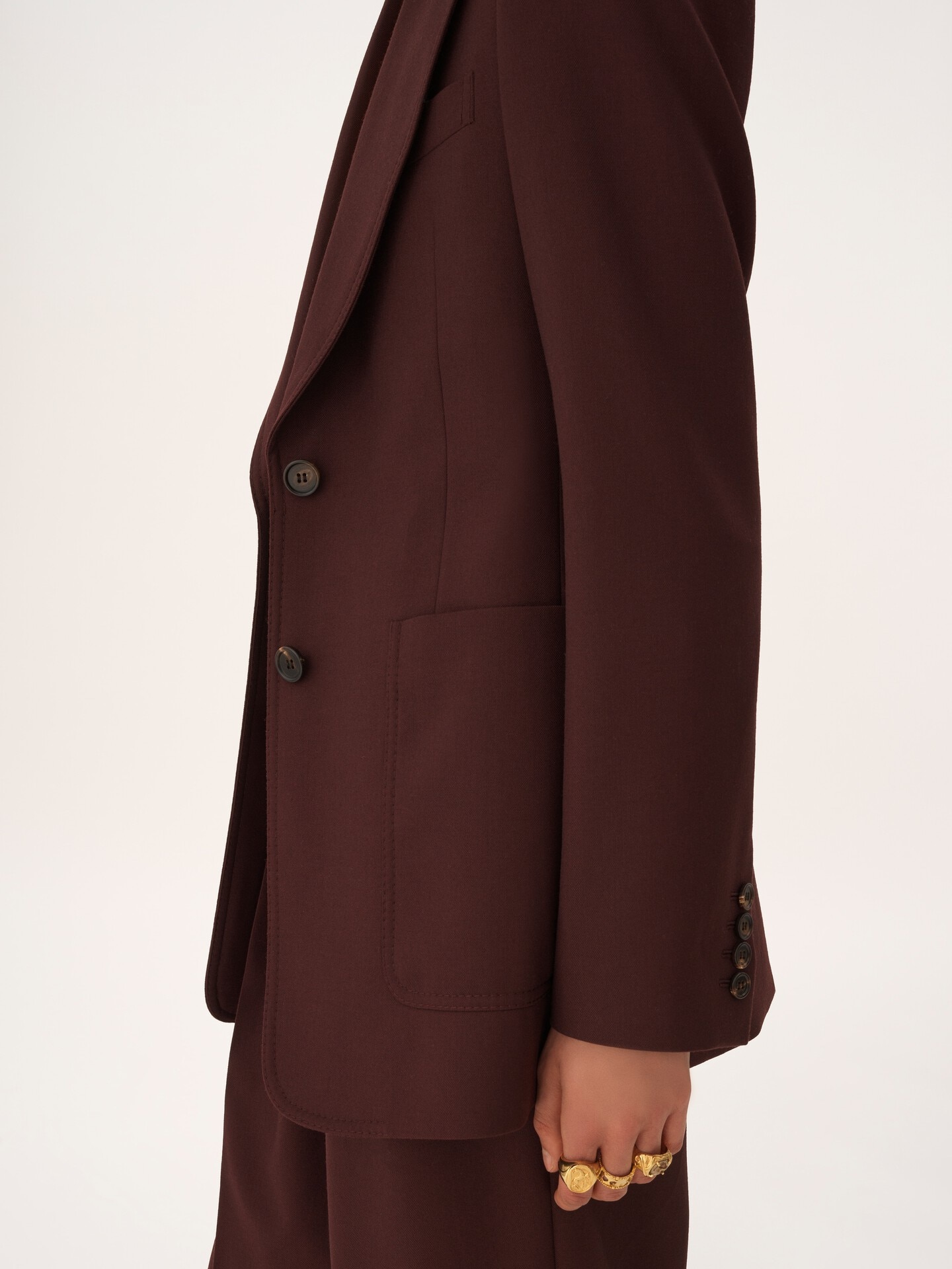 Single-breasted tailored jacket in wool gabardine - 6