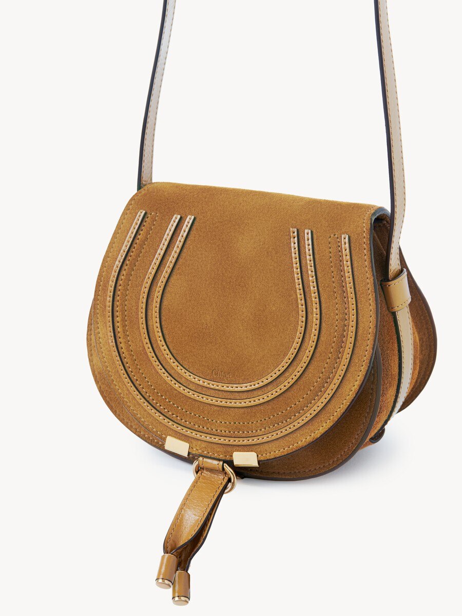 Small Marcie saddle bag in suede leather - 4