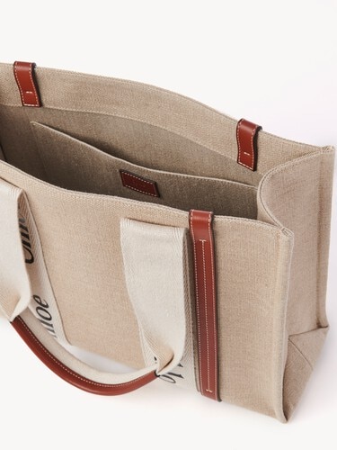 Woody tote bag in linen - 7