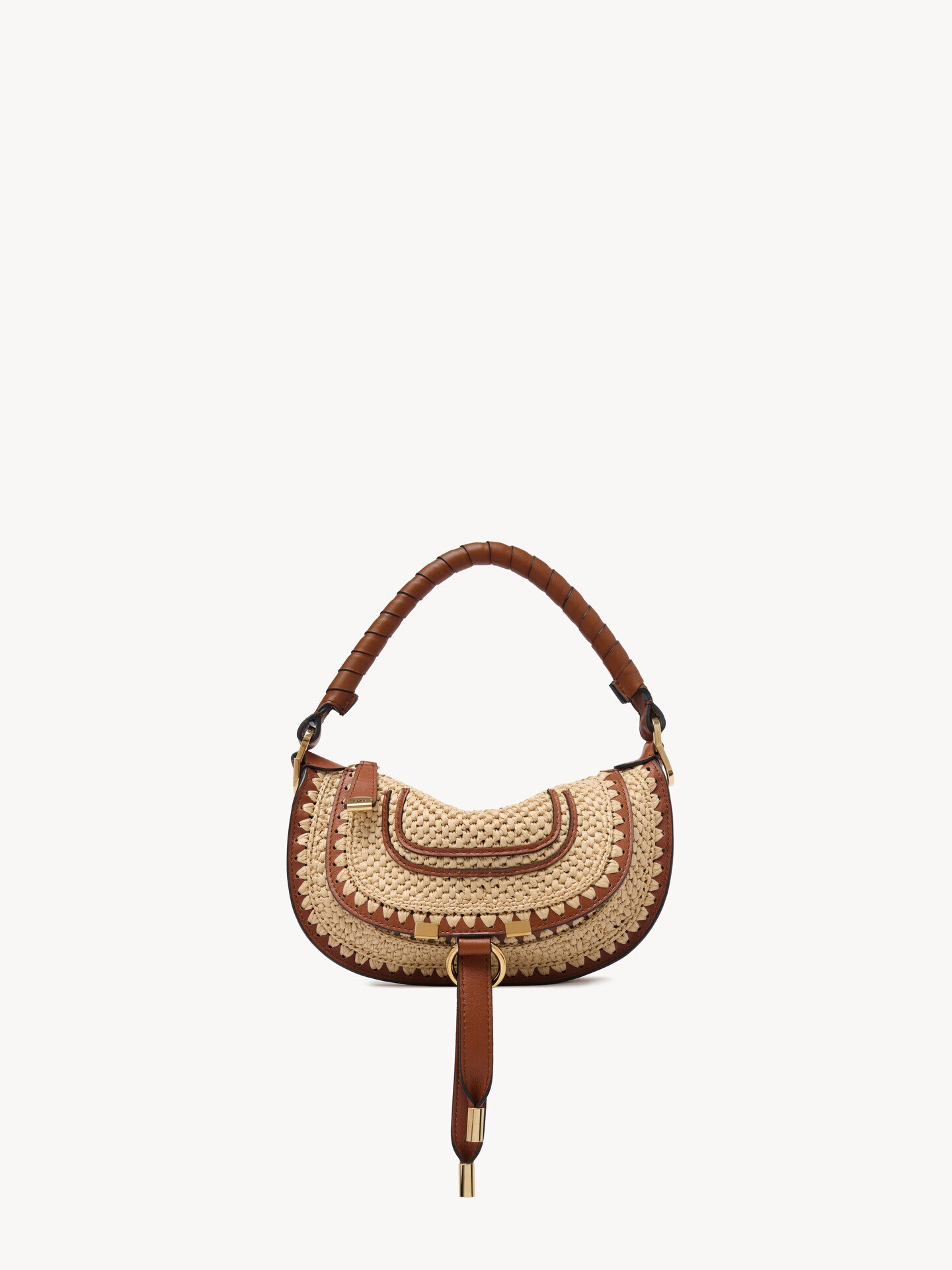Mini Marcie shoulder bag in raffia-effect - 2