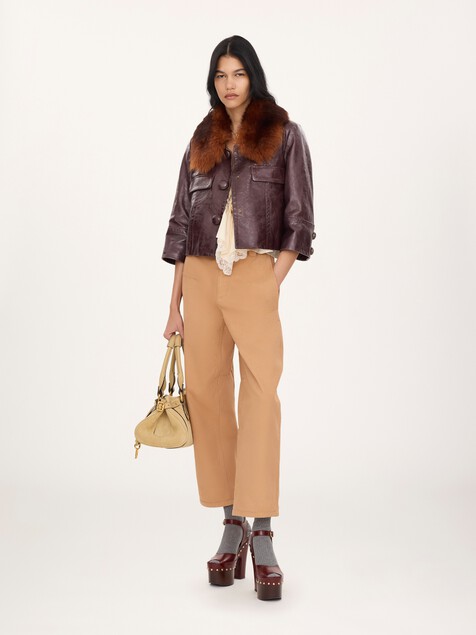 Veste courte en cuir