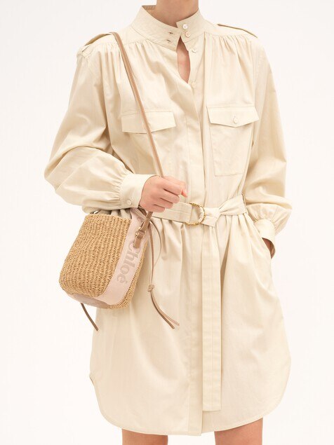 Small Woody basket in natural fibres