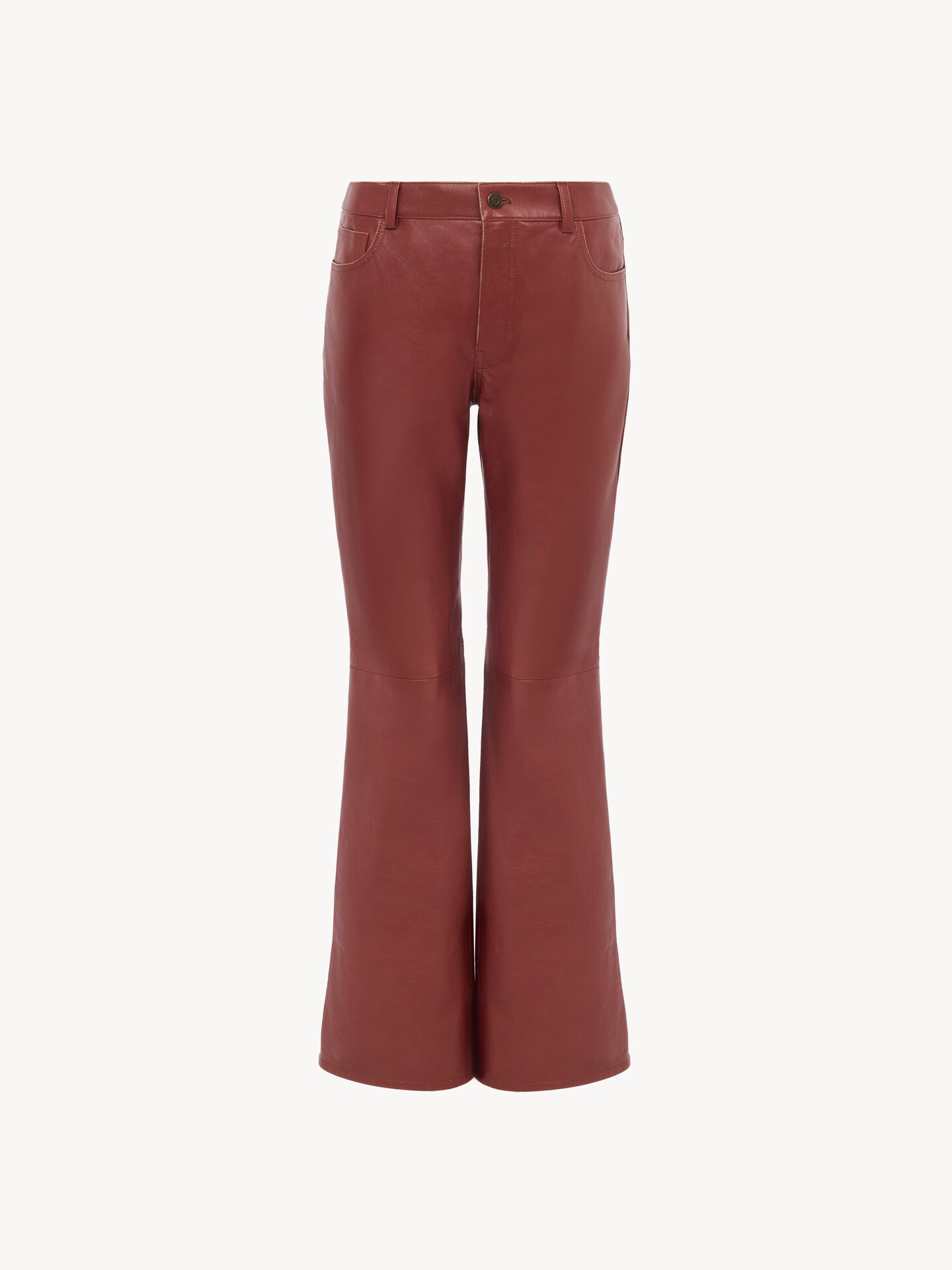 Flared trousers in leather - 2